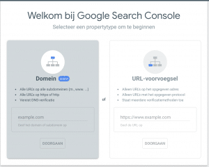 Google Search Console adding a property